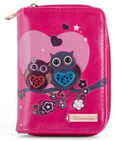 Kukubird Medium Purse 2 owl's love - Fuchsia - Kukubird_UK