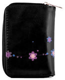 Kukubird Medium Purse 3 owl's floral - Black - Kukubird_UK