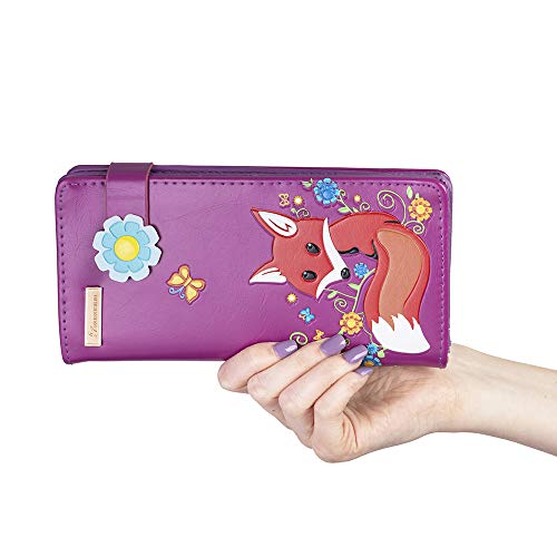 Flowery Fox Purse - Fuchsia