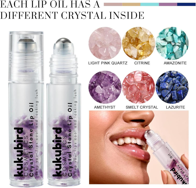 Crystal Stone Lip Oil - Amethyst