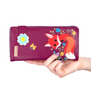 Flowery Fox Purse - Purple