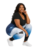 Highwaisted Leggings (10-16 UK Size) - Over The Moon - Kukubird-UK
