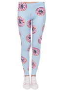 Regular Leggings (8-12 UK Size) - Donuts With Pugs Blue - Kukubird-UK