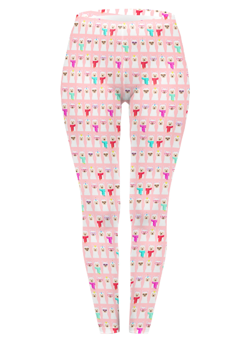Regular Leggings (8-12 UK Size) - Disguised Llamas - Kukubird-UK
