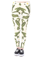 Regular Leggings (8-12 UK Size) - Hawaii Flowers Yellow - Kukubird-UK