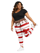 Curve Leggings (14-18 UK Size) - Sweet Candy Cane - Kukubird-UK