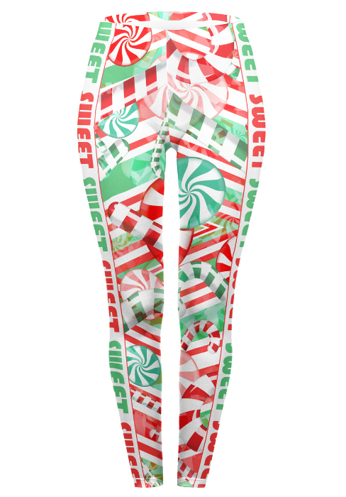 Regular Leggings (8-14 UK Size) - Crazy Candy Canes