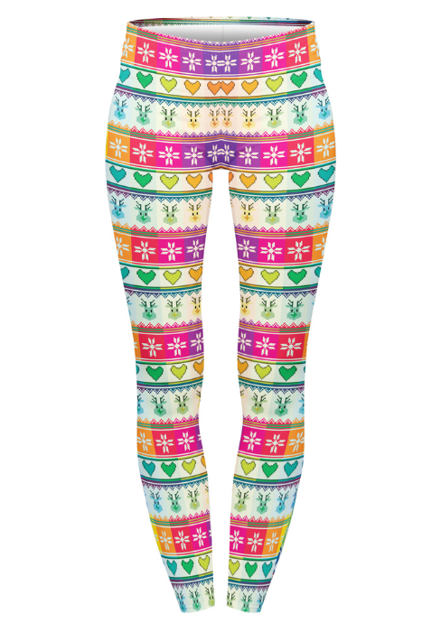 Regular Leggings (8-14 UK Size) - Winter Rainbow