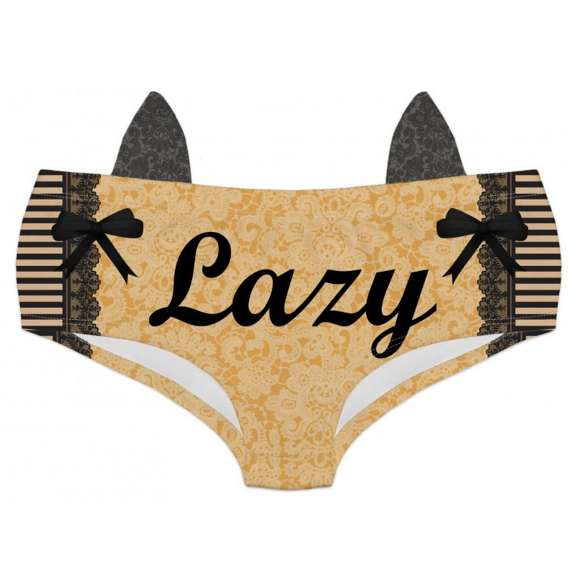 Ear Pantie - Lazy Leopard (6-10 UK Size) - Kukubird-UK