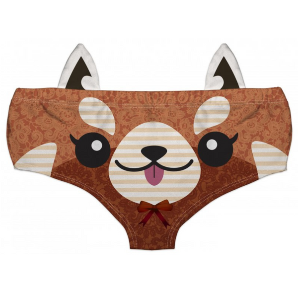 Ear Pantie - Fiesty Red Panda (6-10 UK Size) - Kukubird-UK