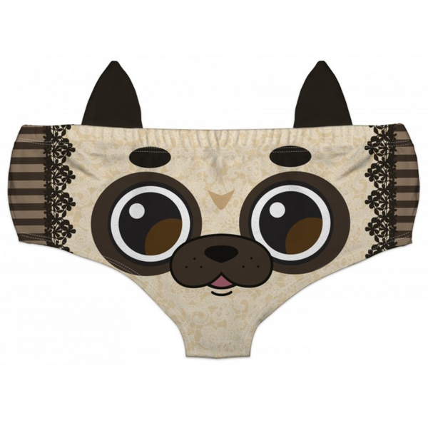 Ear Pantie - Woof Pug (6-10 UK Size) - Kukubird-UK