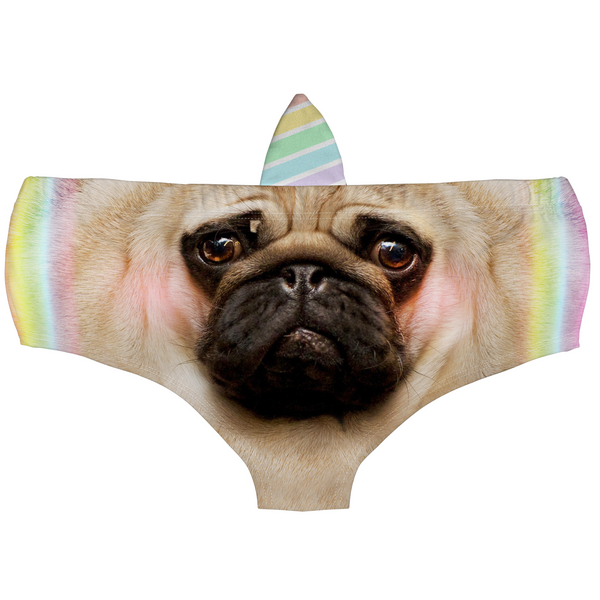 Horn Pantie - Rainbow Pugicorn (6-10 UK Size) - Kukubird-UK