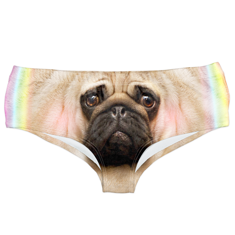 Horn Pantie - Rainbow Pugicorn (6-10 UK Size) - Kukubird-UK