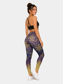 Regular Leggings (8-14 UK Size) - Golden Snowflake - Kukubird-UK