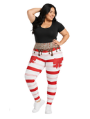 Highwaisted Leggings (10-16 UK Size) - Sweet Candy Cane - Kukubird-UK