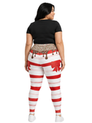 Highwaisted Leggings (10-16 UK Size) - Sweet Candy Cane - Kukubird-UK