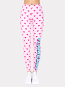 Regular Leggings (8-12 UK Size) - Flamezing Hearts - Kukubird-UK