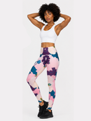 Regular Leggings (8-12 UK Size) - Gothic Hibiscus - Kukubird-UK