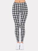 Regular Leggings (8-12 UK Size) - Cheerful Check Owl - Kukubird-UK