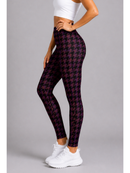 Regular Leggings (8-12 UK Size) - Magenta Dogtooth - Kukubird-UK