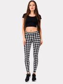 Regular Leggings (8-12 UK Size) - Cheerful Check Owl - Kukubird-UK