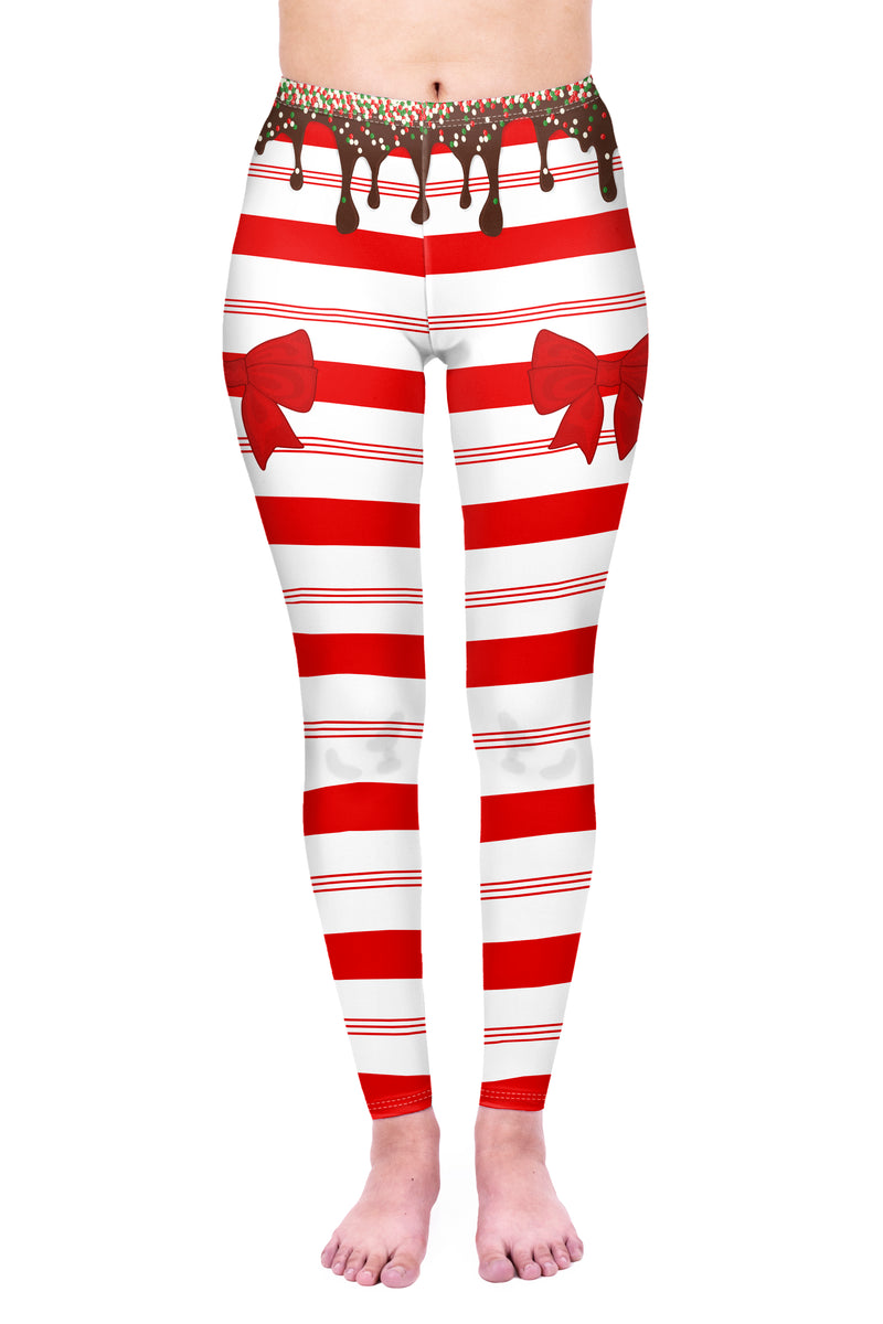 Regular Leggings (8-14 UK Size) - Sweet Candy Cane