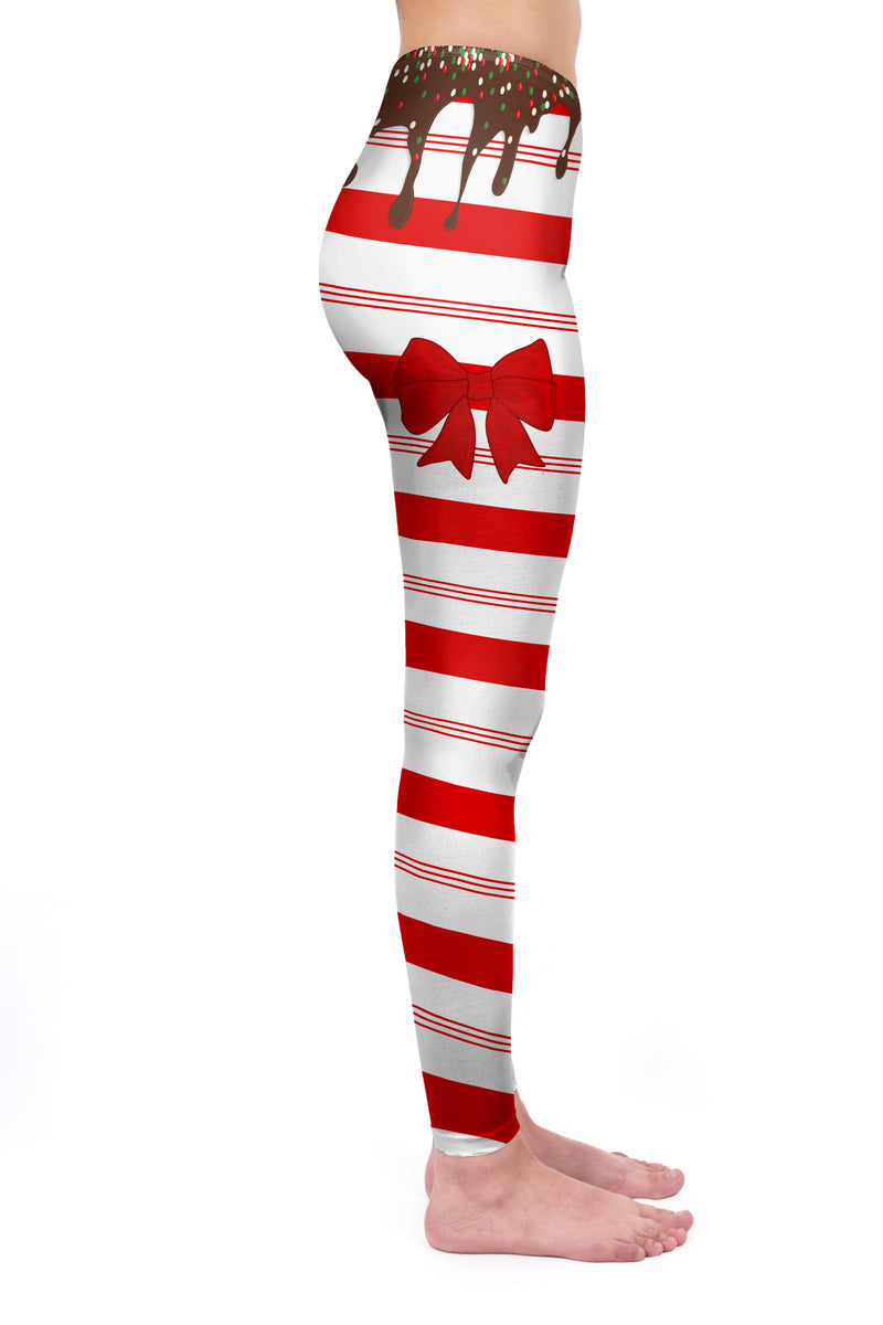 Regular Leggings (8-14 UK Size) - Sweet Candy Cane