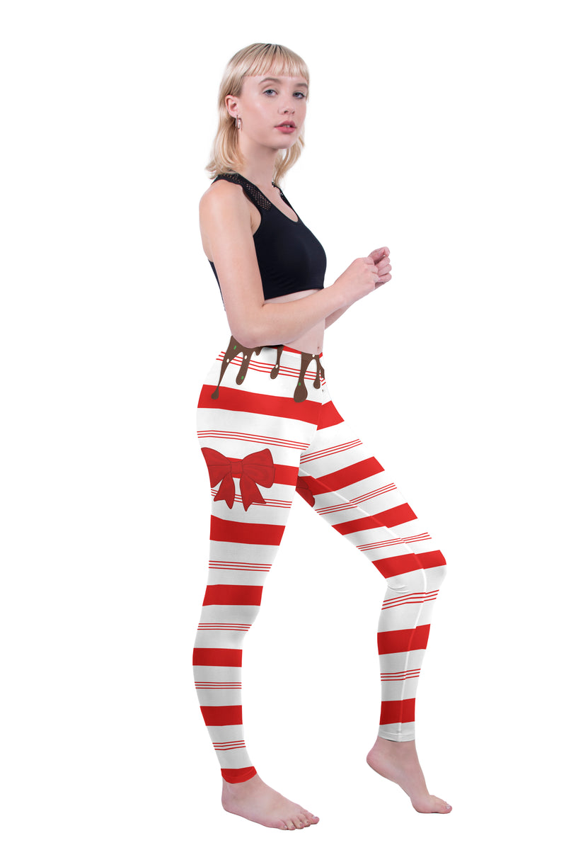 Regular Leggings (8-14 UK Size) - Sweet Candy Cane