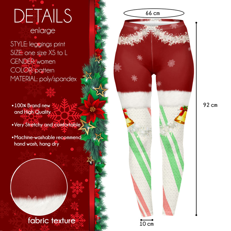 Regular Leggings (8-14 UK Size) - Wreath & Bells