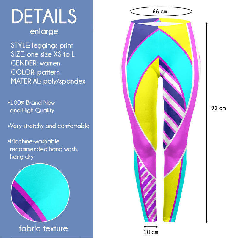 Regular Leggings (8-12 UK Size) - Fluorescent Sport - Kukubird_UK