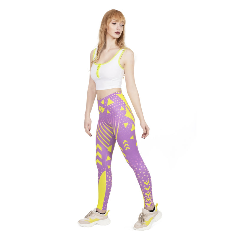 Regular Leggings (8-12 UK Size) - Pink Neon Sport - Kukubird_UK