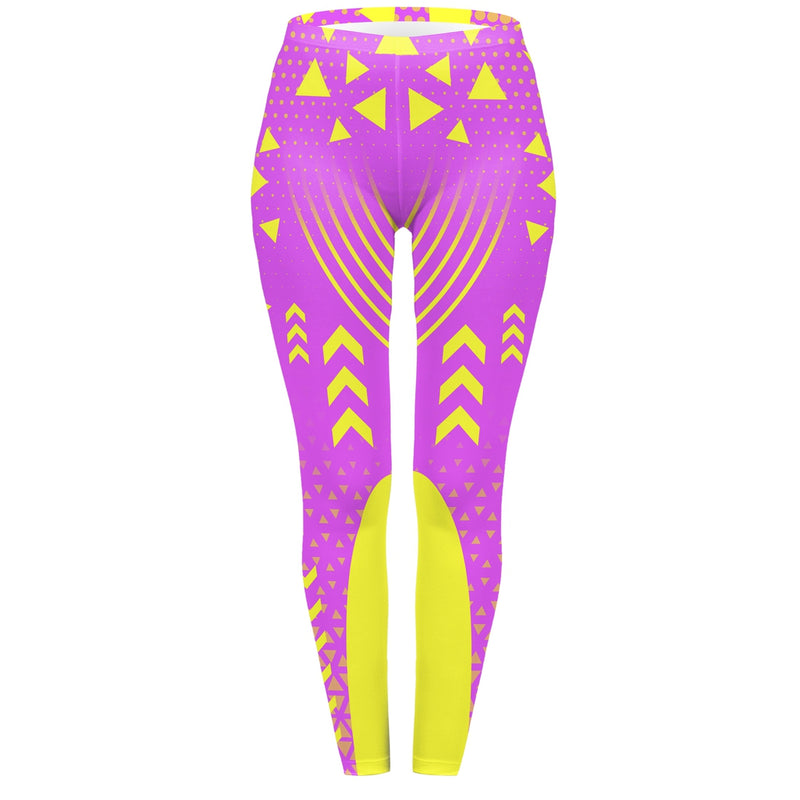 Regular Leggings (8-12 UK Size) - Pink Neon Sport - Kukubird_UK