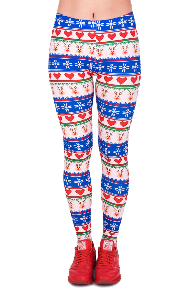 Regular Leggings (8-14 UK Size) - Winter Hearts