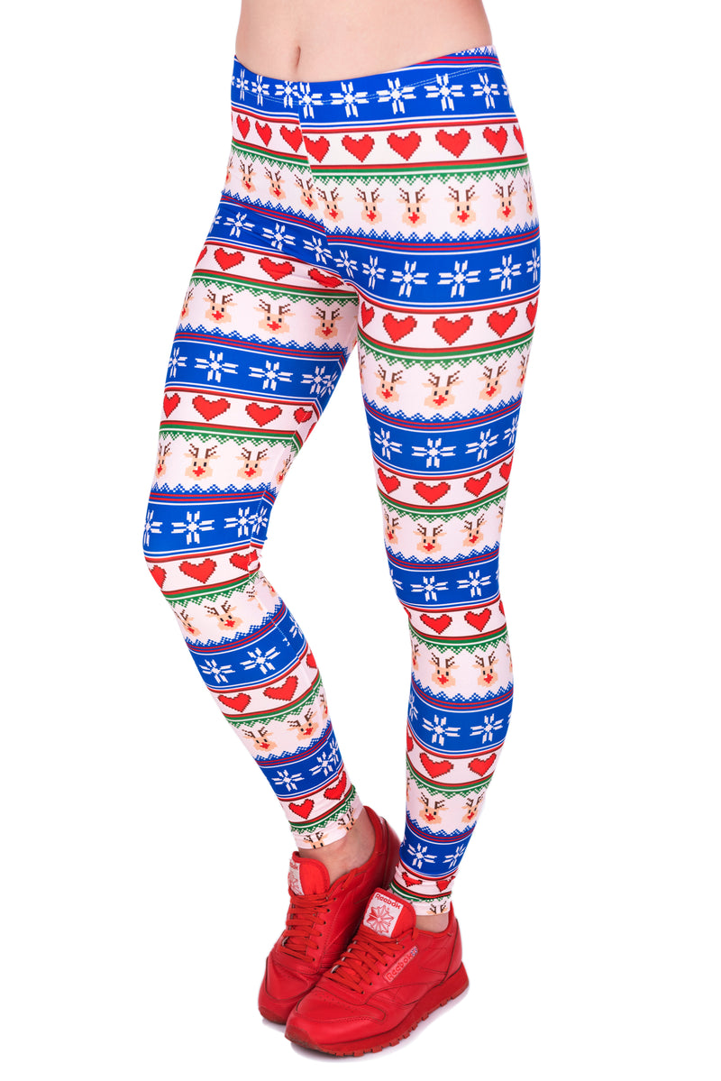 Regular Leggings (8-14 UK Size) - Winter Hearts