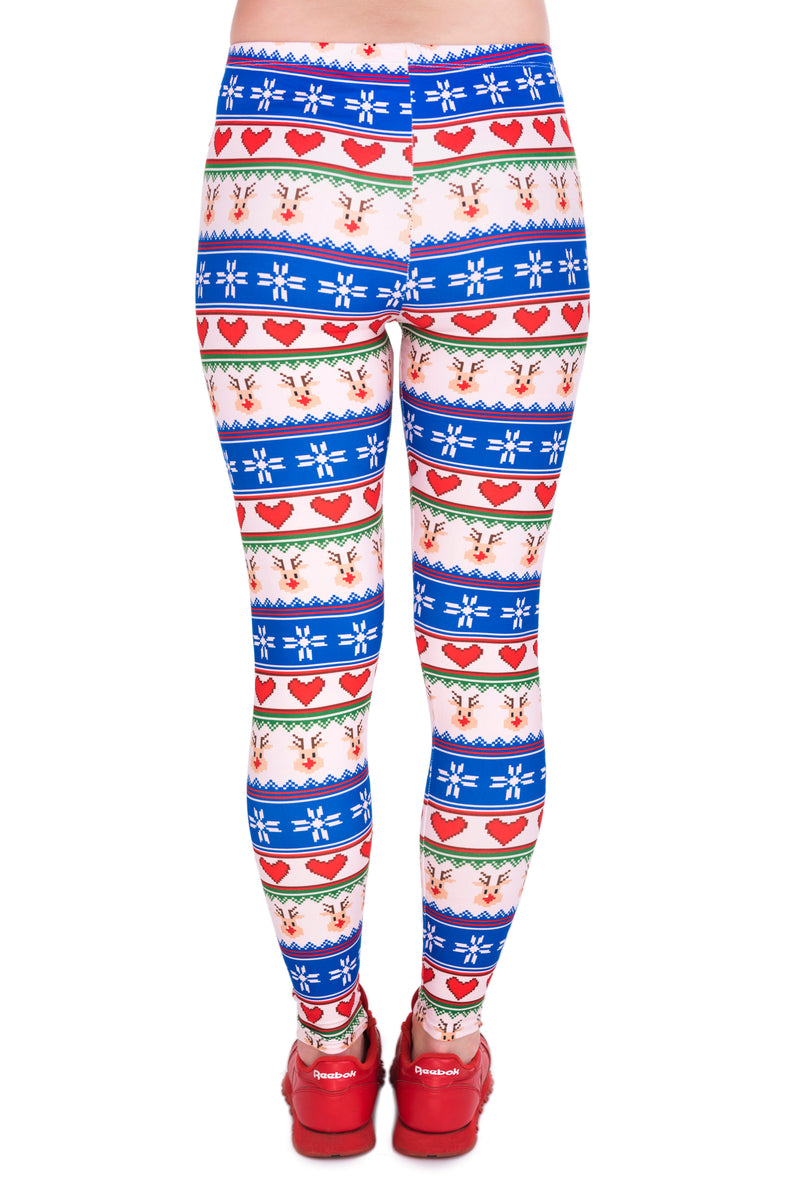 Regular Leggings (8-14 UK Size) - Winter Hearts