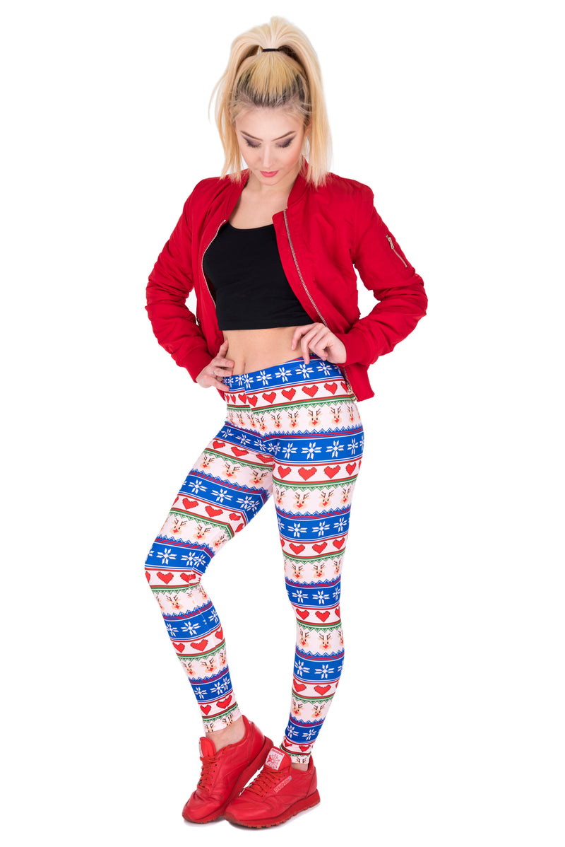 Regular Leggings (8-14 UK Size) - Winter Hearts