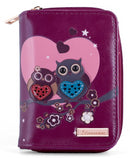 Kukubird Medium Purse 2 owl's love - Purple - Kukubird_UK