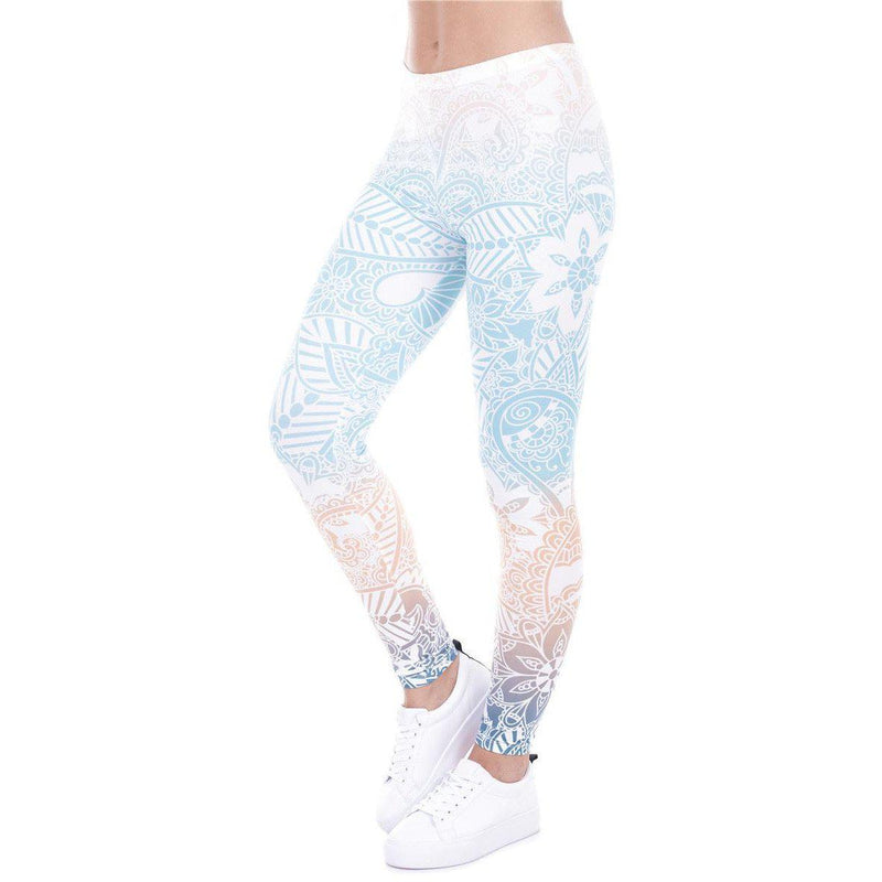 Regular Leggings (8-12 UK Size) - Mandala Mint - Kukubird-UK