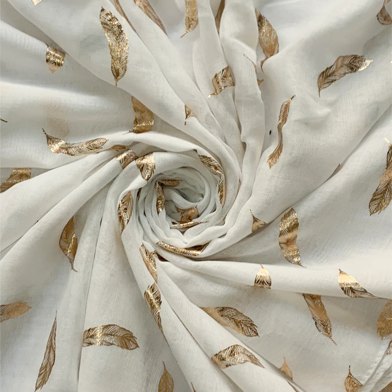 Feather's Rose Gold Foiled Scarf