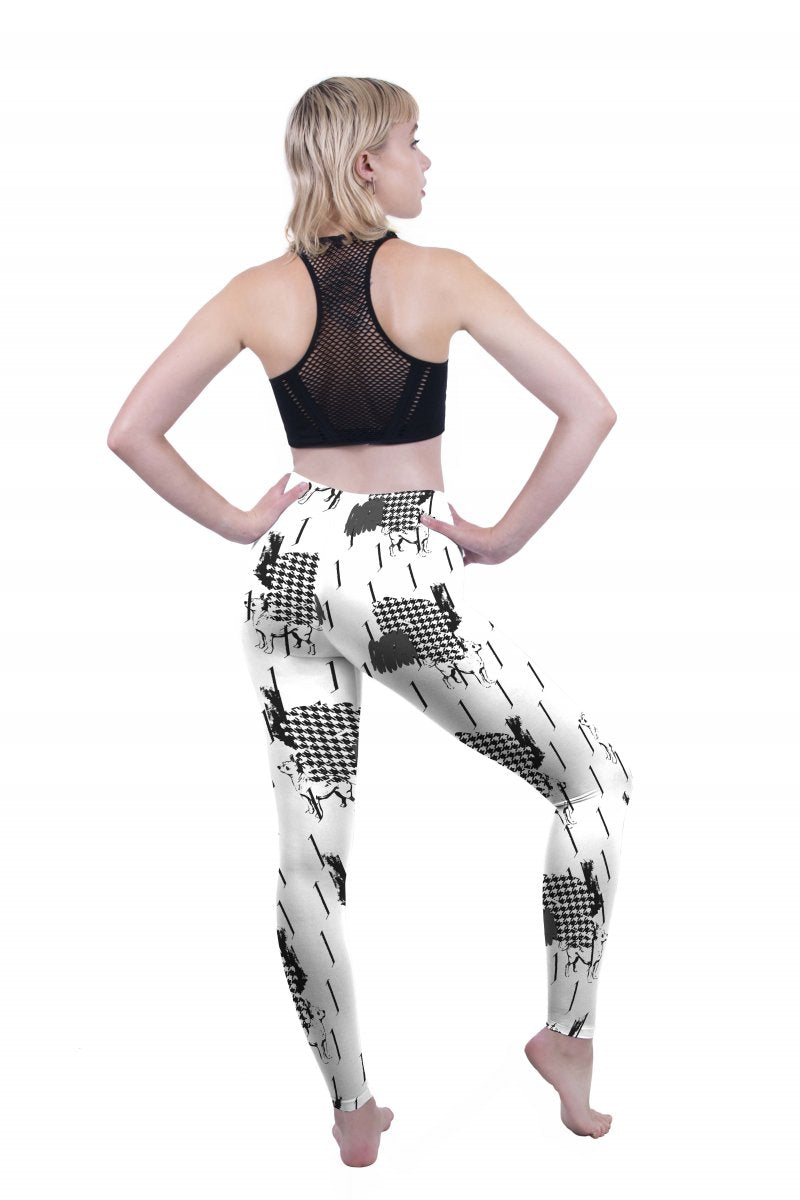 Regular Leggings (8-12 UK Size) - Houndstooth - Kukubird_UK