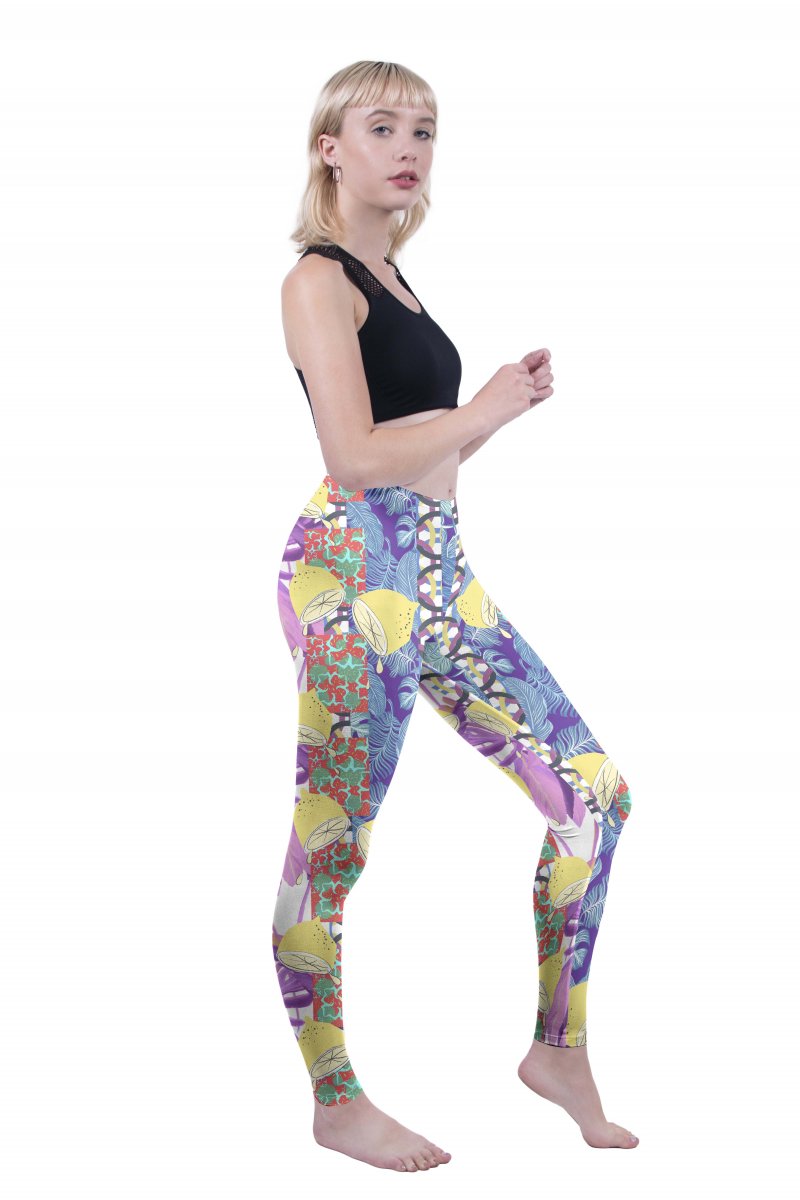 Regular Leggings (8-12 UK Size) - Lemon Fiesta - Kukubird_UK