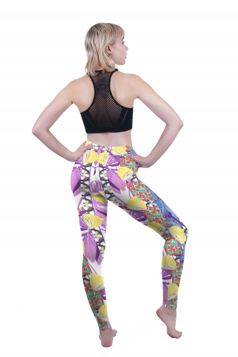 Regular Leggings (8-12 UK Size) - Lemon Fiesta - Kukubird_UK