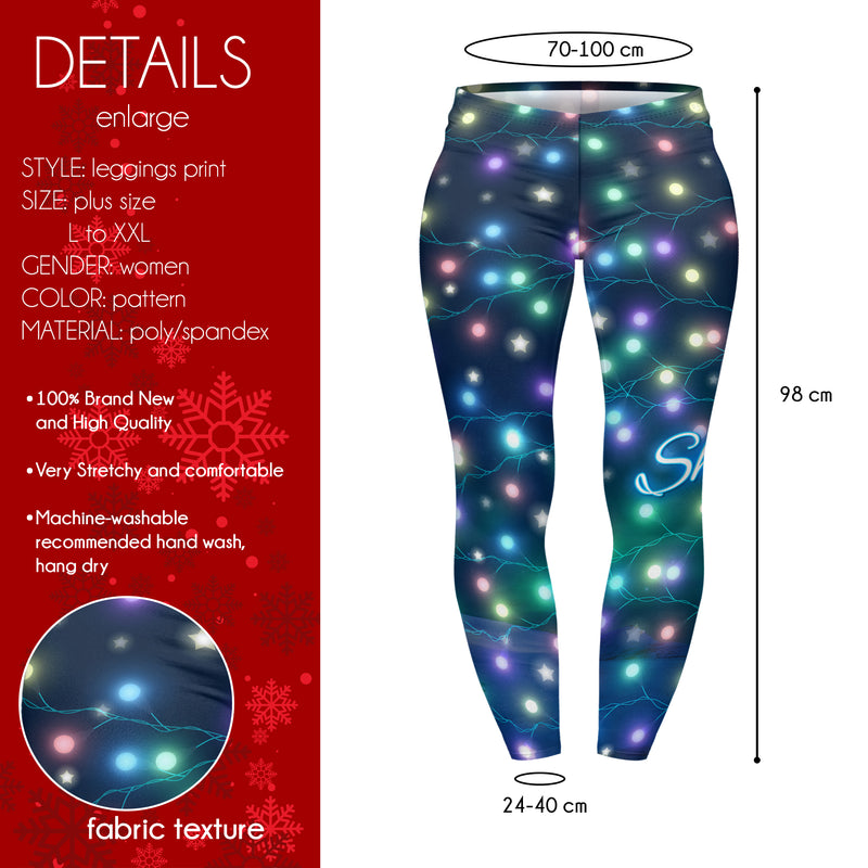 Curve Leggings (14-18 UK Size) - Christmas Lights