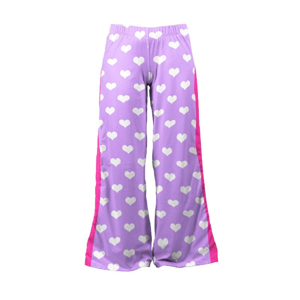 Loungewear Lavender/Fuchsia&White Hearts (UK Size 8-14) - Kukubird-UK