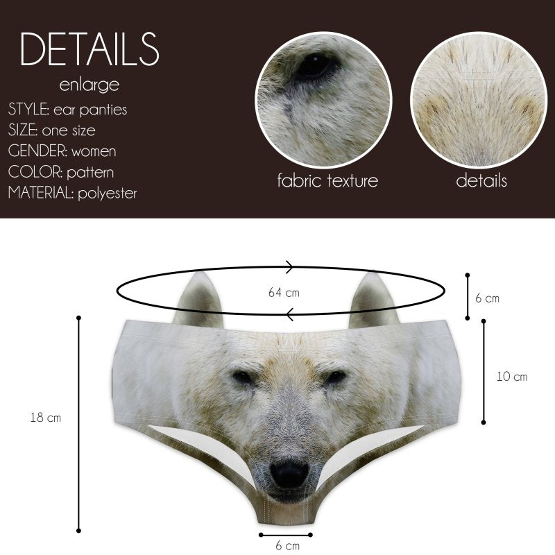 Ear Pantie - Polar Bear (6-10 UK Size) - Kukubird_UK