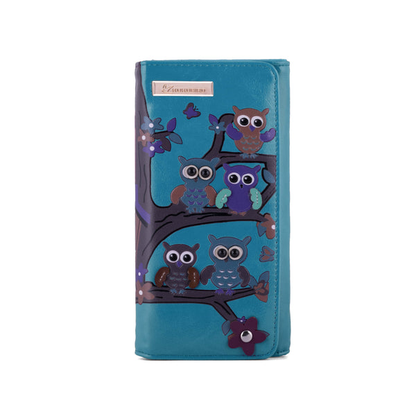 Kukubird Large Purse Owl's in Tree - Blue - Kukubird_UK