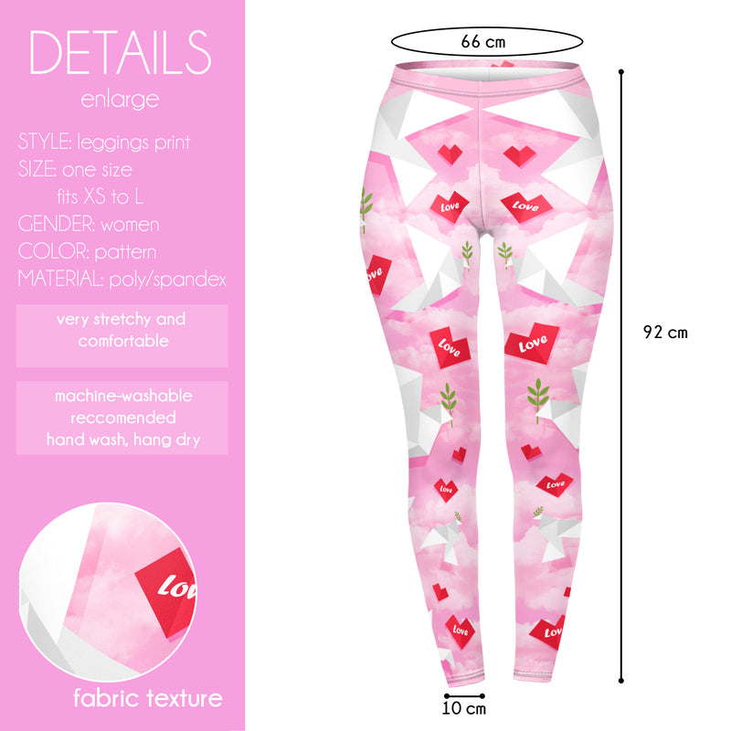 Regular Leggings (8-12 UK Size) - Origami Love Doves - Kukubird_UK