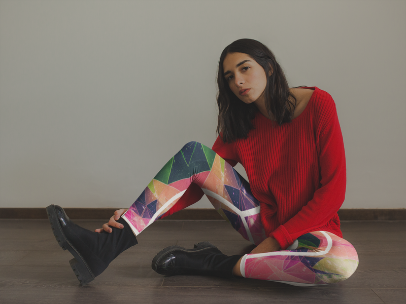 Regular Leggings (8-12 UK Size) - Active Poly Cosmos - Kukubird-UK