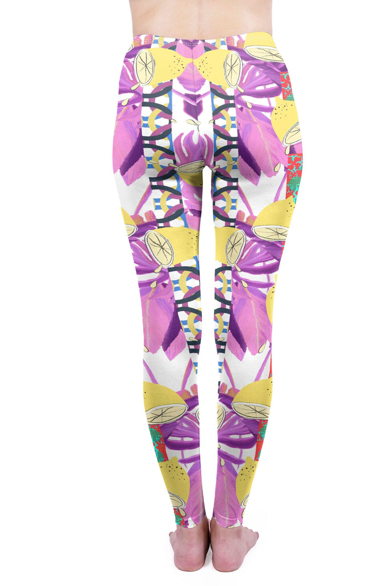 Regular Leggings (8-12 UK Size) - Lemon Fiesta - Kukubird_UK