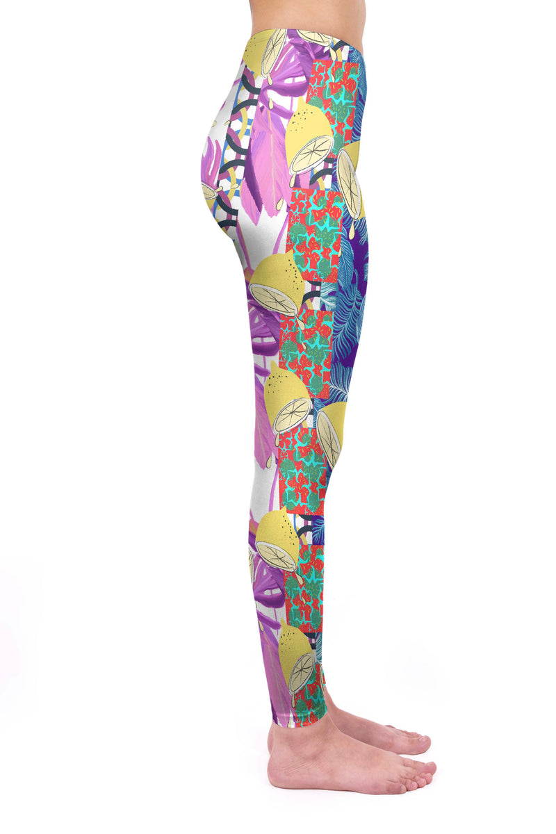 Regular Leggings (8-12 UK Size) - Lemon Fiesta - Kukubird_UK